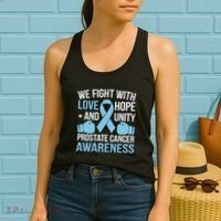 Prostate Cancer Awareness Love Hope Unity Light Blue Ribbon Women's Tank Top thumb 2
