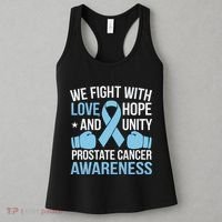 Prostate Cancer Awareness Love Hope Unity Light Blue Ribbon Women's Tank Top thumb 3