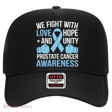 Prostate Cancer Awareness Love Hope Unity Light Blue Ribbon Hat