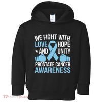 Prostate Cancer Awareness Love Hope Unity Light Blue Ribbon Toddler Hoodie thumb 0