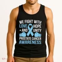 Prostate Cancer Awareness Love Hope Unity Light Blue Ribbon Tank Top thumb 3
