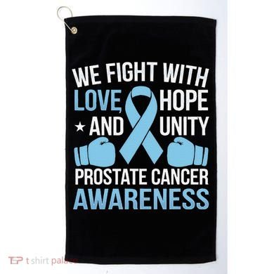 Prostate Cancer Awareness Love Hope Unity Light Blue Ribbon Golf Towel