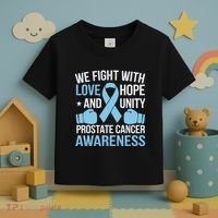 Prostate Cancer Awareness Love Hope Unity Light Blue Ribbon Toddler T-Shirt thumb 3