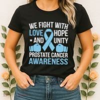 Prostate Cancer Awareness Love Hope Unity Light Blue Ribbon Women's T-Shirt thumb 2