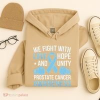 Prostate Cancer Awareness Love Hope Unity Light Blue Ribbon Hoodie thumb 4