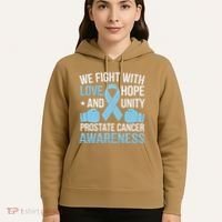 Prostate Cancer Awareness Love Hope Unity Light Blue Ribbon Hoodie thumb 5