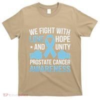 Prostate Cancer Awareness Love Hope Unity Light Blue Ribbon T-Shirt thumb 0