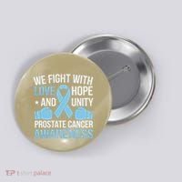 Prostate Cancer Awareness Love Hope Unity Light Blue Ribbon Button thumb 0