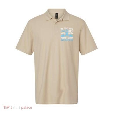 Prostate Cancer Awareness Love Hope Unity Light Blue Ribbon Polo