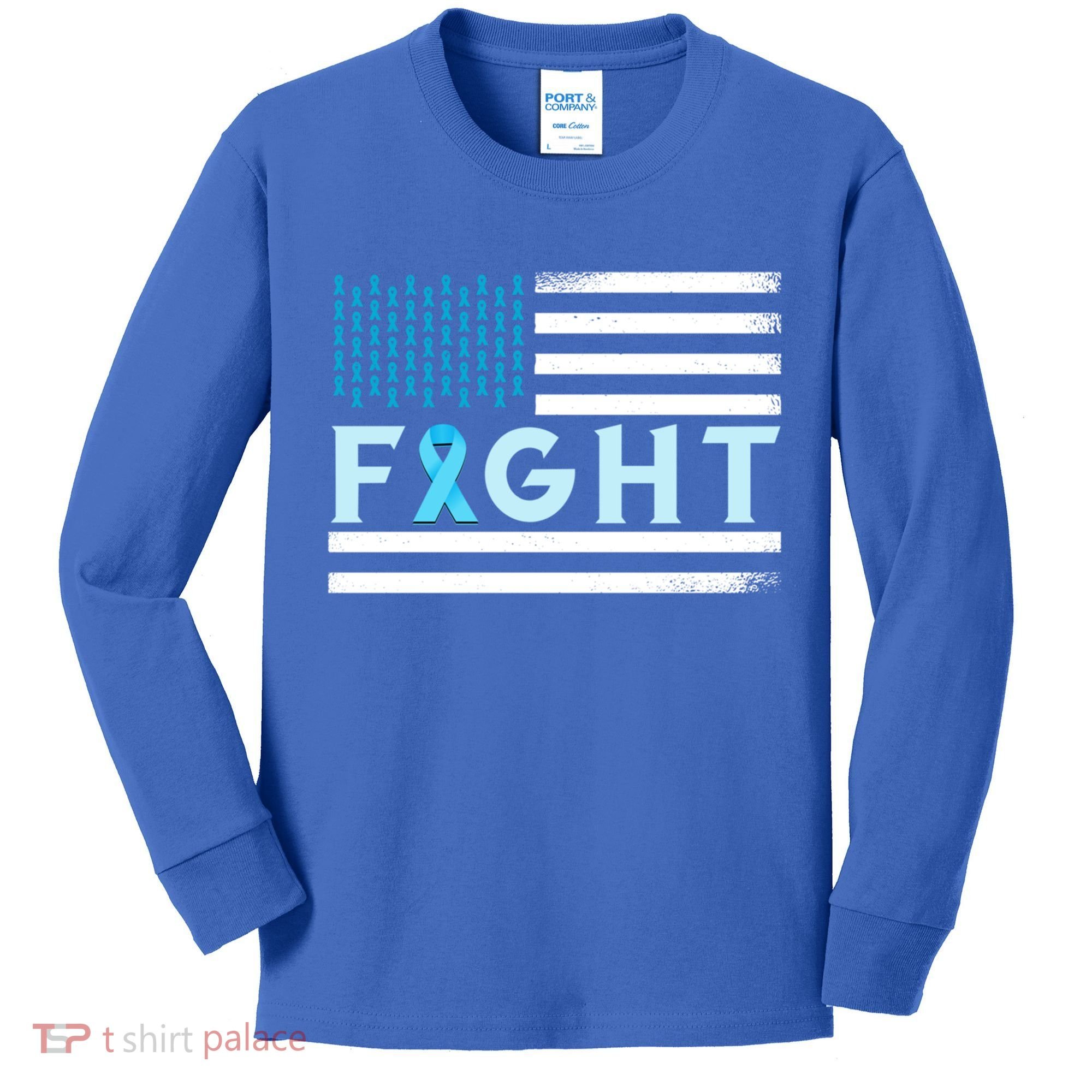 Prostate Cancer America Fight Prostate Cancer Awareness Gift Kids Long Sleeve Shirt