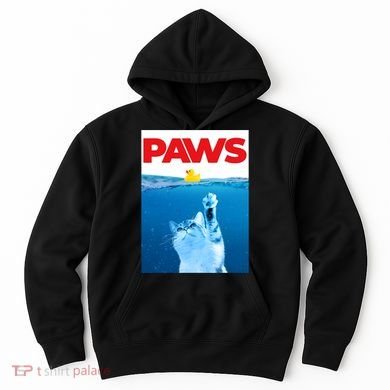 PAWS Cat And Yellow Rubber Duck Cute Kitten Funny Cat Parody Hoodie