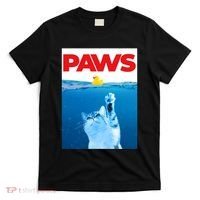 PAWS Cat And Yellow Rubber Duck Cute Kitten Funny Cat Parody T-Shirt thumb 0