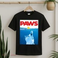 PAWS Cat And Yellow Rubber Duck Cute Kitten Funny Cat Parody T-Shirt thumb 2