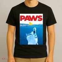 PAWS Cat And Yellow Rubber Duck Cute Kitten Funny Cat Parody T-Shirt thumb 3