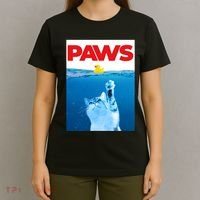 PAWS Cat And Yellow Rubber Duck Cute Kitten Funny Cat Parody T-Shirt thumb 4