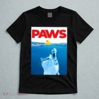 PAWS Cat And Yellow Rubber Duck Cute Kitten Funny Cat Parody T-Shirt thumb 5