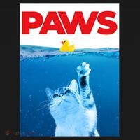 PAWS Cat And Yellow Rubber Duck Cute Kitten Funny Cat Parody Women's Hoodie thumb 2