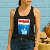 PAWS Cat And Yellow Rubber Duck Cute Kitten Funny Cat Parody Women's Tank Top thumb 2