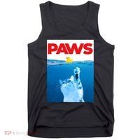 PAWS Cat And Yellow Rubber Duck Cute Kitten Funny Cat Parody Tank Top thumb 0