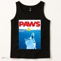 PAWS Cat And Yellow Rubber Duck Cute Kitten Funny Cat Parody Tank Top thumb 2
