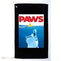 PAWS Cat And Yellow Rubber Duck Cute Kitten Funny Cat Parody Golf Towel thumb 0