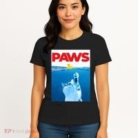PAWS Cat And Yellow Rubber Duck Cute Kitten Funny Cat Parody Women's T-Shirt thumb 4