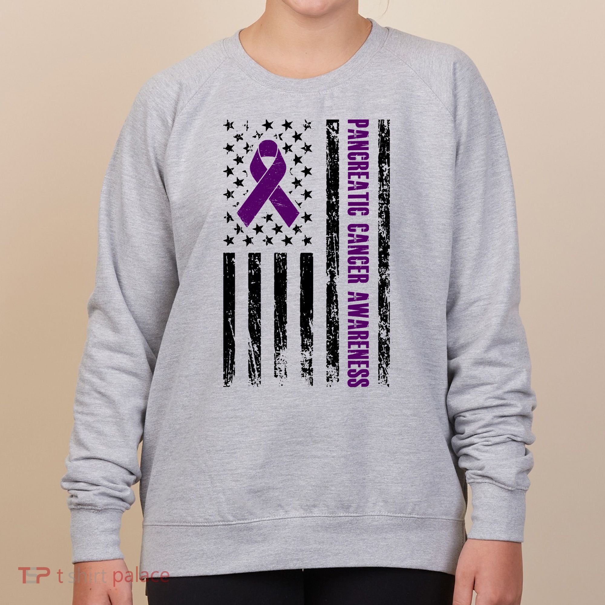 Pancreatic Cancer Awareness Purple Ribbon Women's Sweatshirt