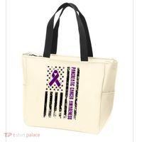 Pancreatic Cancer Awareness Purple Ribbon Tote Bag thumb 3