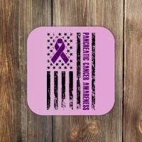 Pancreatic Cancer Awareness Purple Ribbon Coaster thumb 0