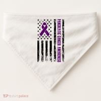 Pancreatic Cancer Awareness Purple Ribbon USA-Made Doggie Bandana thumb 0