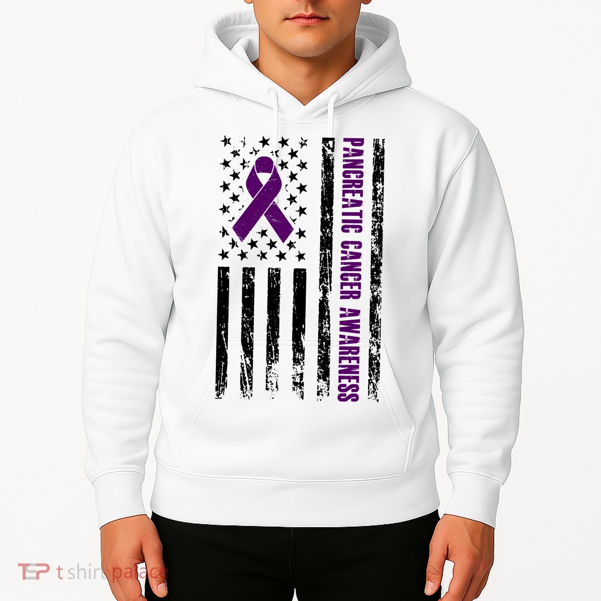 Pancreatic Cancer Awareness Purple Ribbon Hoodie