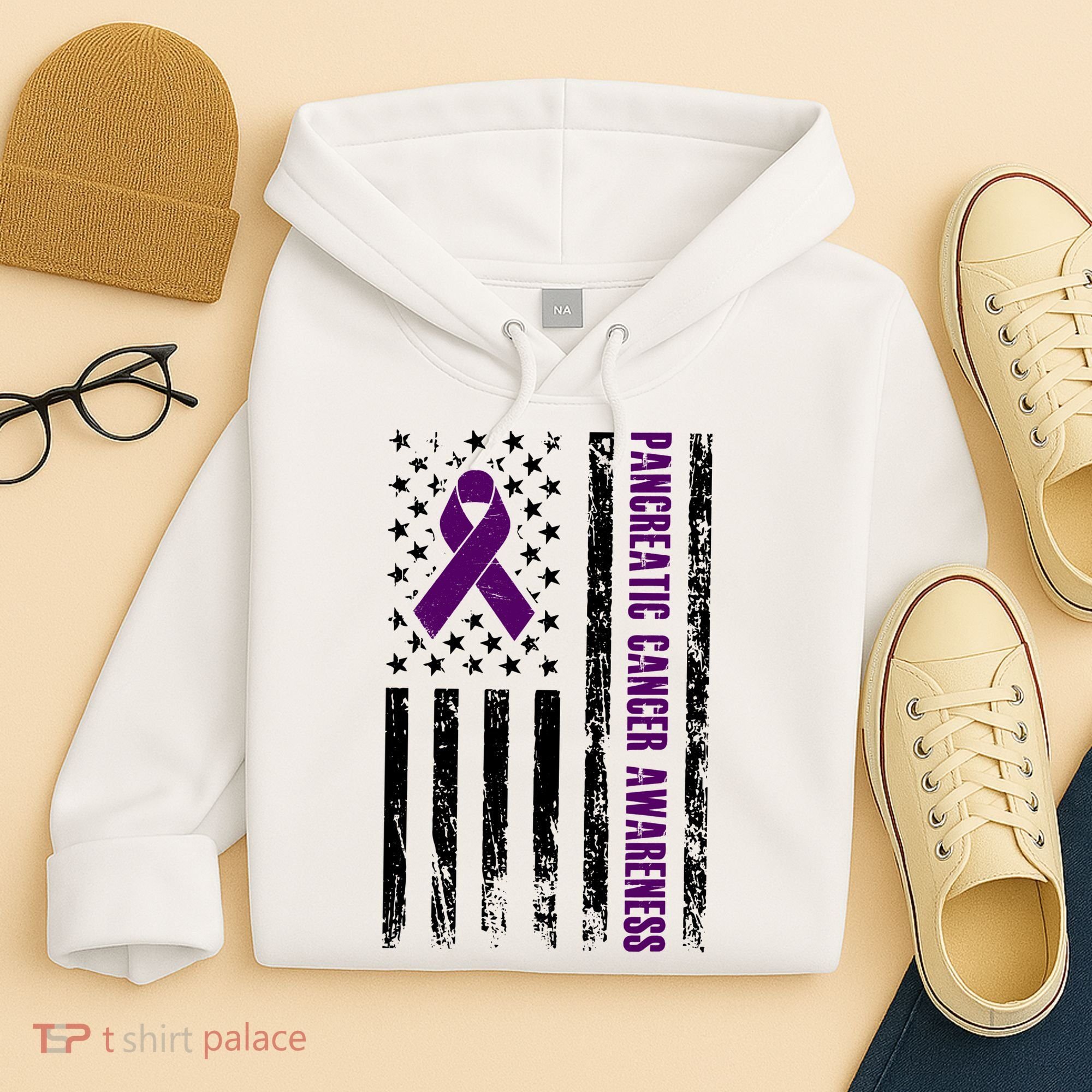 Pancreatic Cancer Awareness Purple Ribbon Hoodie