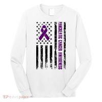 Pancreatic Cancer Awareness Purple Ribbon Long Sleeve Shirt thumb 0