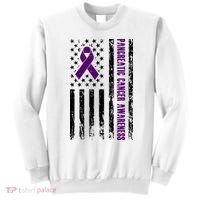 Pancreatic Cancer Awareness Purple Ribbon Sweatshirt thumb 0