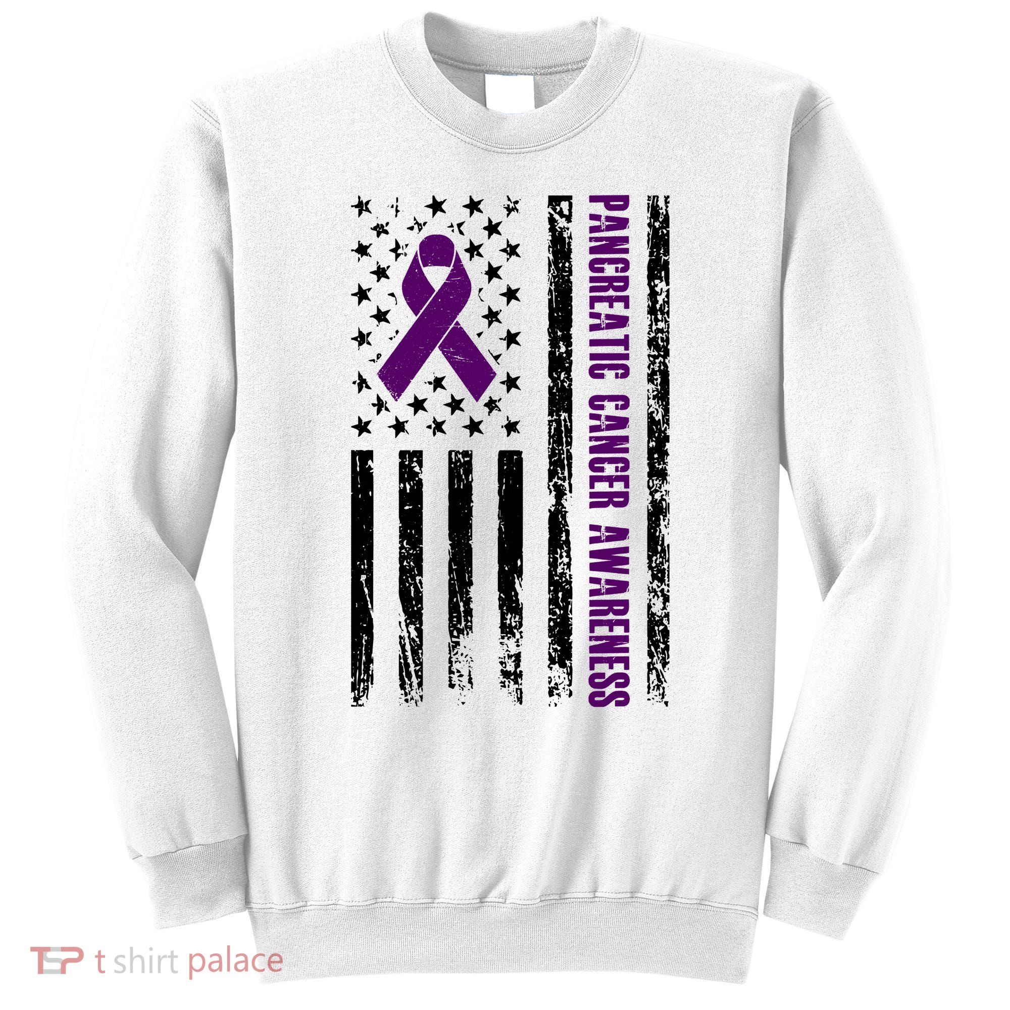 Pancreatic Cancer Awareness Purple Ribbon Sweatshirt