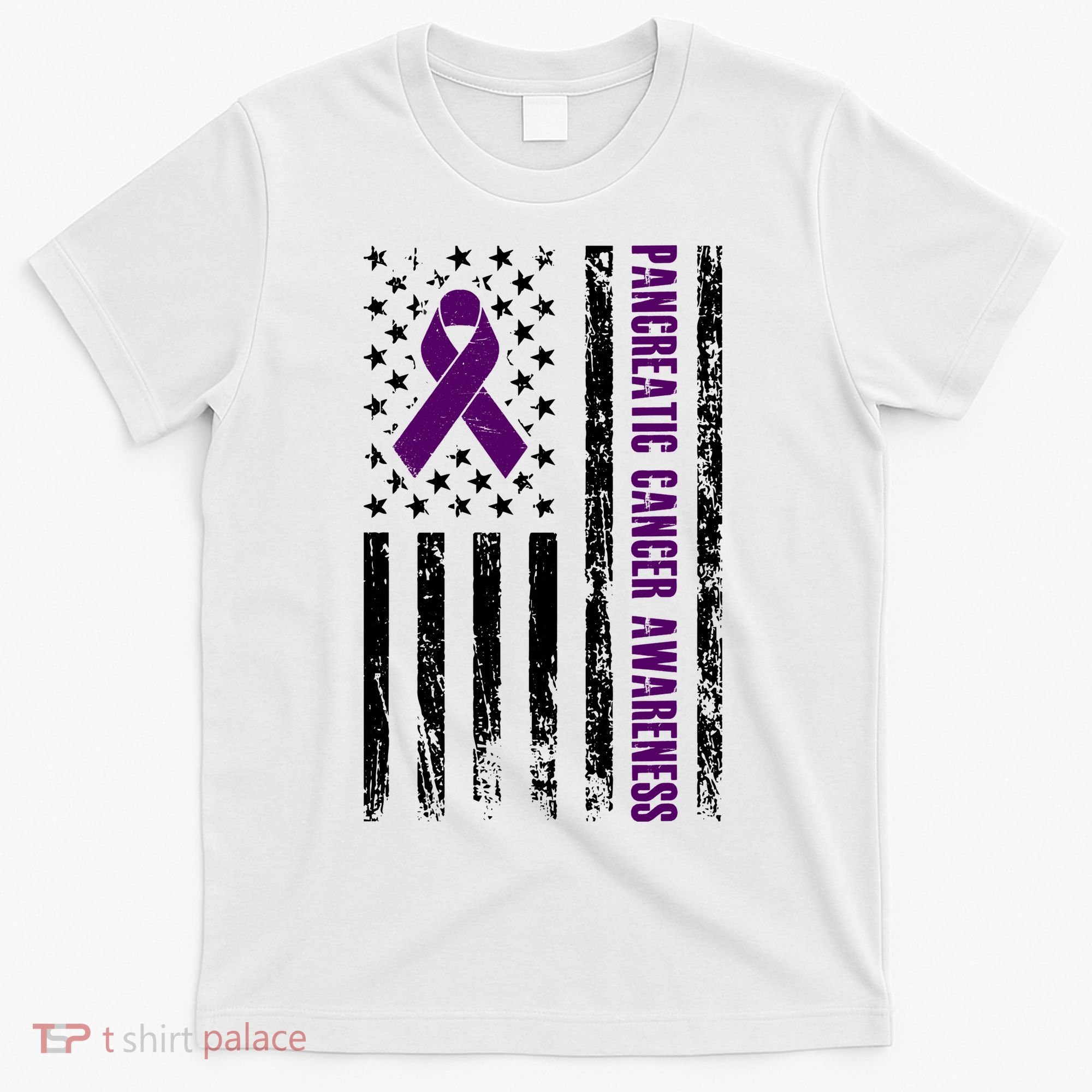 Pancreatic Cancer Awareness Purple Ribbon T-Shirt
