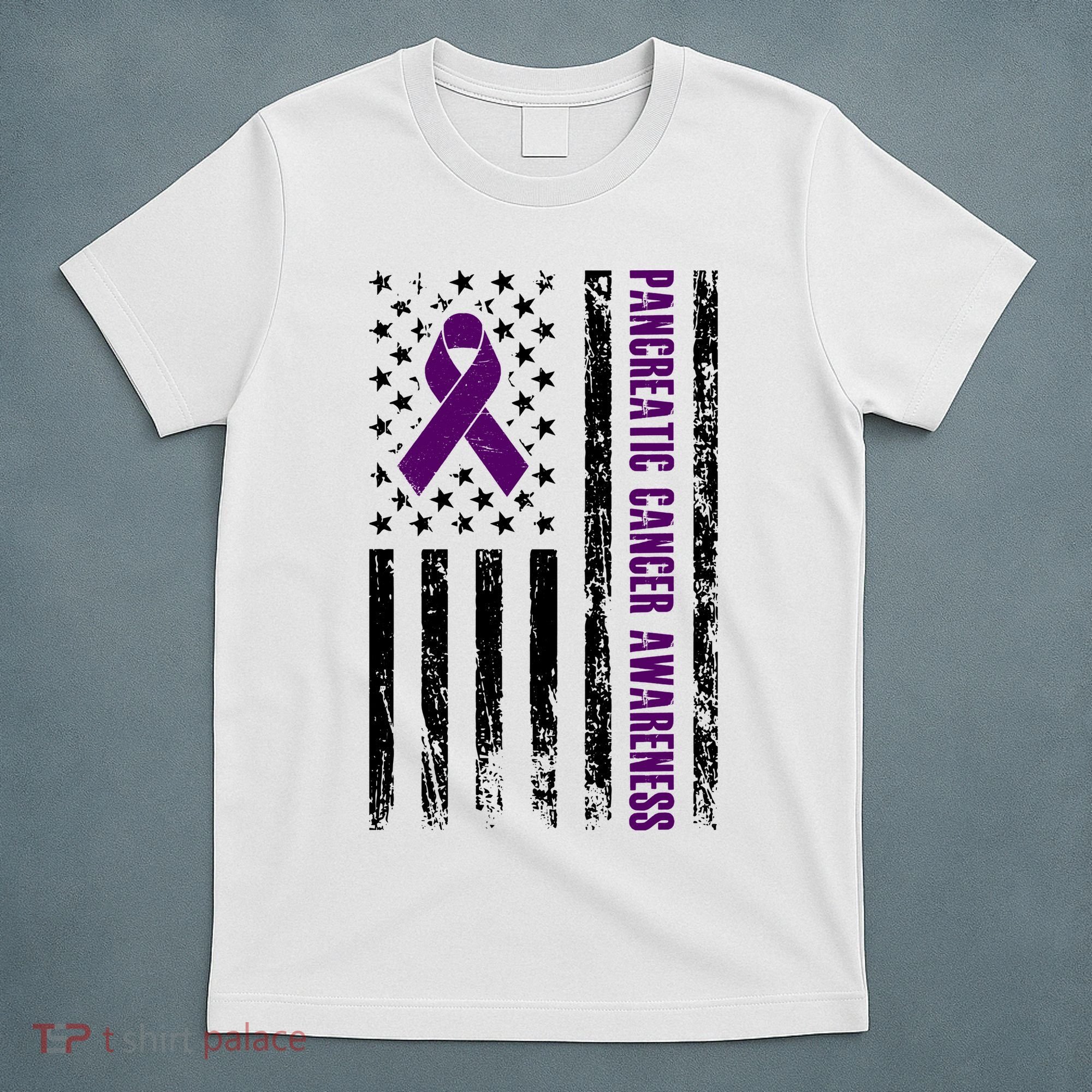 Pancreatic Cancer Awareness Purple Ribbon T-Shirt