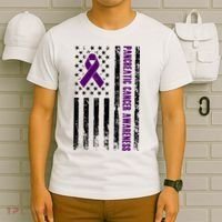 Pancreatic Cancer Awareness Purple Ribbon T-Shirt thumb 6