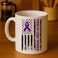 Pancreatic Cancer Awareness Purple Ribbon Coffee Mug thumb 4