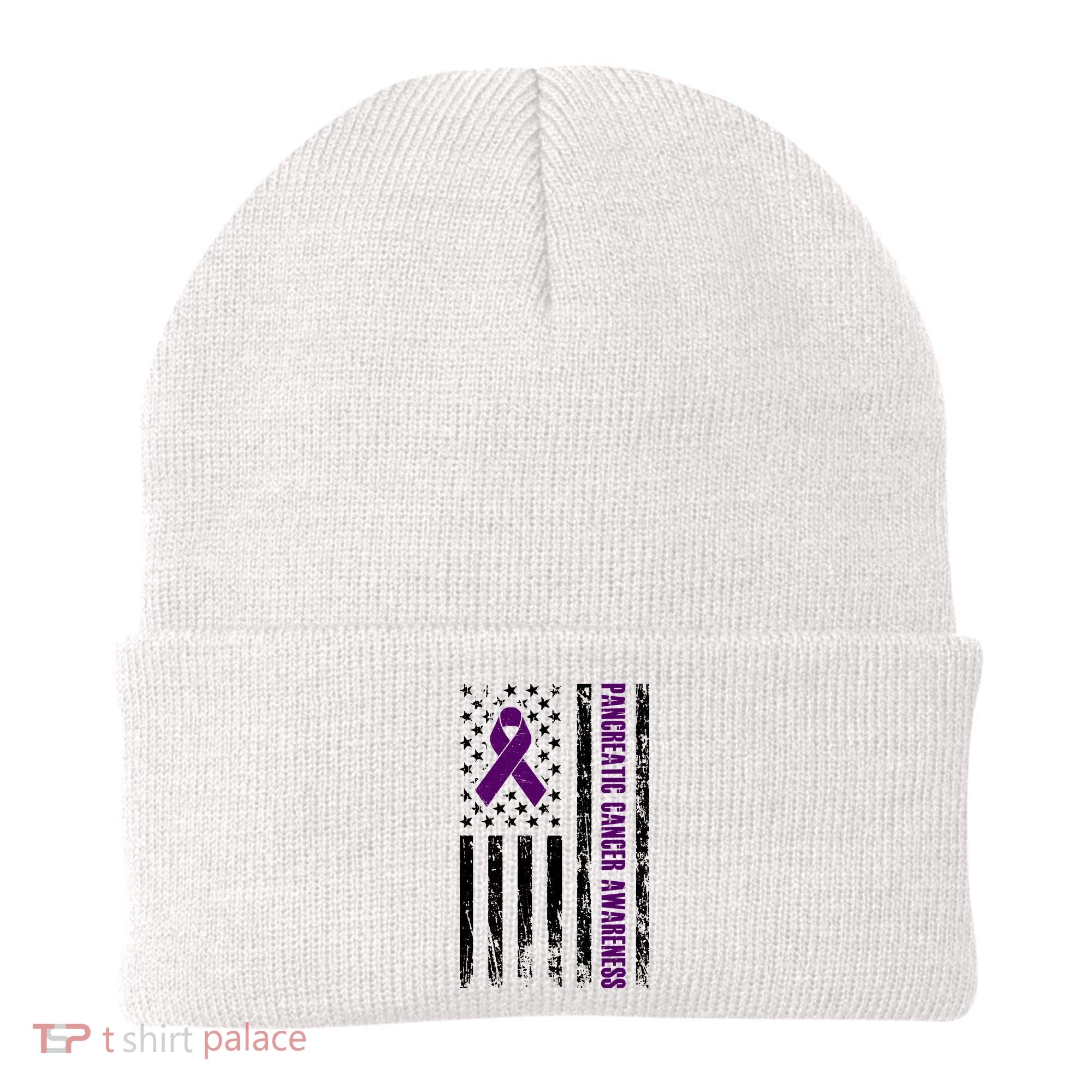 Pancreatic Cancer Awareness Purple Ribbon Beanie