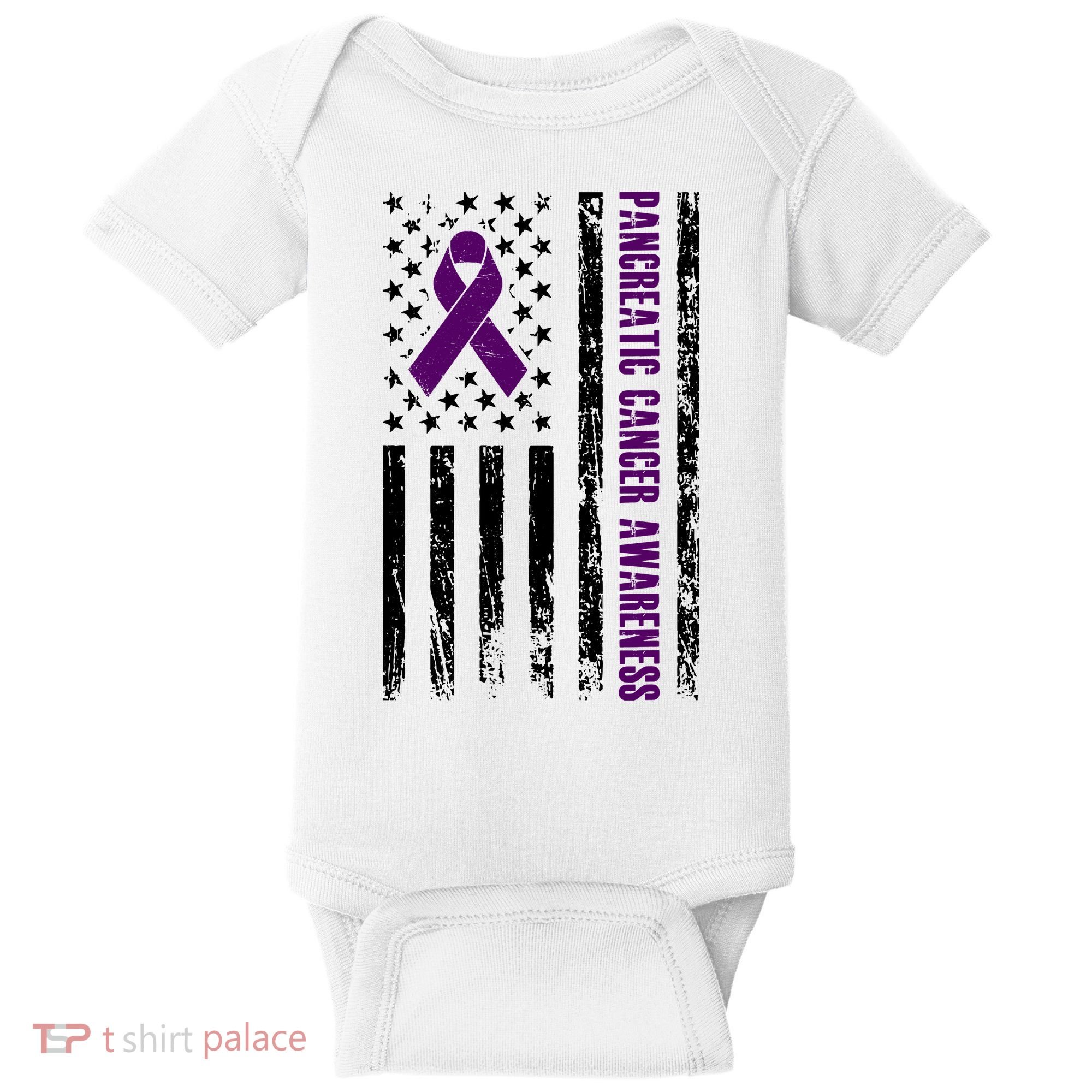 Pancreatic Cancer Awareness Purple Ribbon Baby Bodysuit