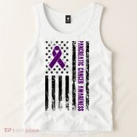Pancreatic Cancer Awareness Purple Ribbon Tank Top thumb 2