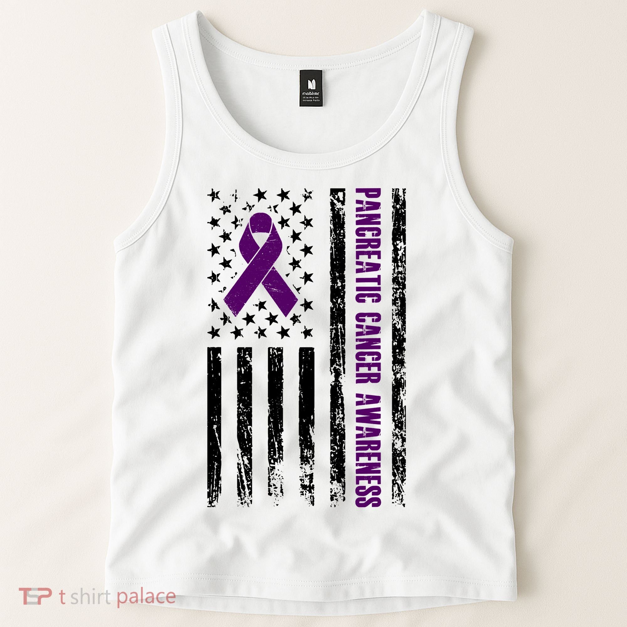 Pancreatic Cancer Awareness Purple Ribbon Tank Top