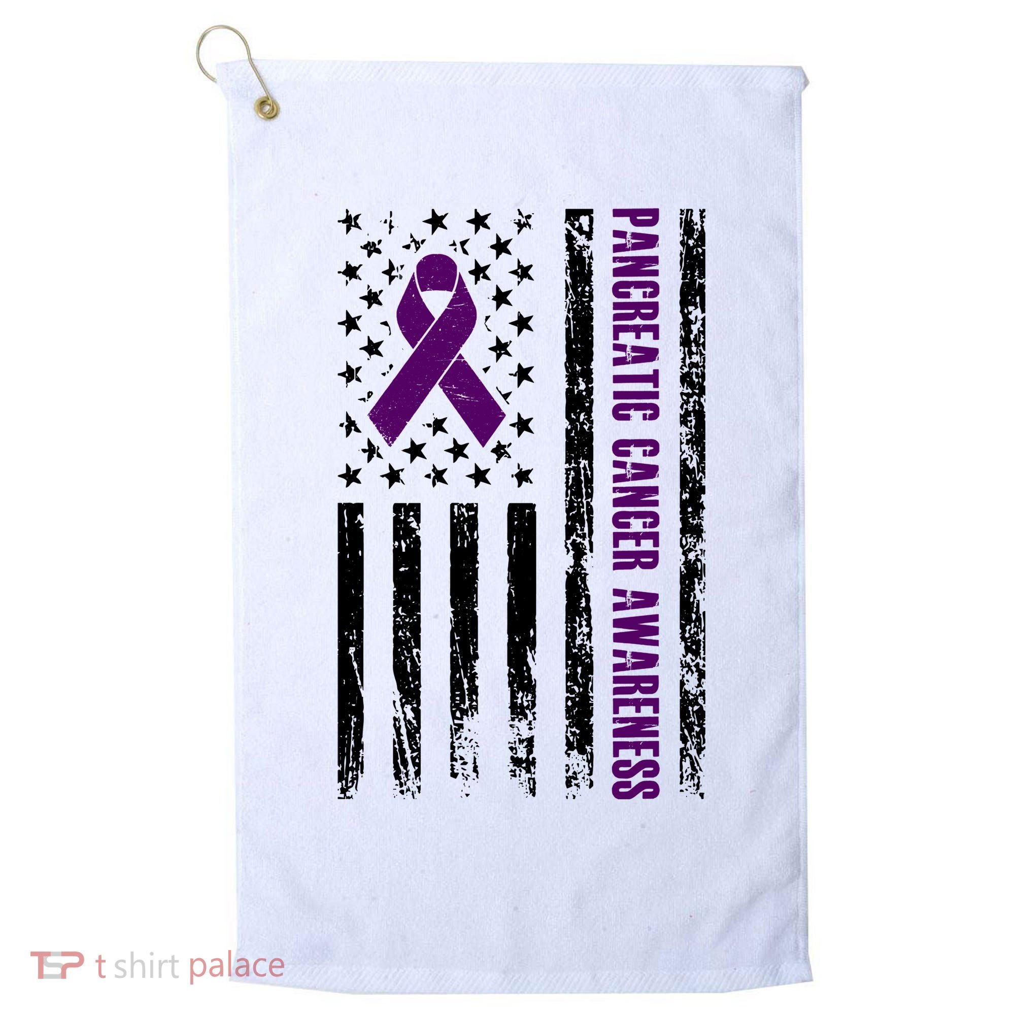 Pancreatic Cancer Awareness Purple Ribbon Golf Towel