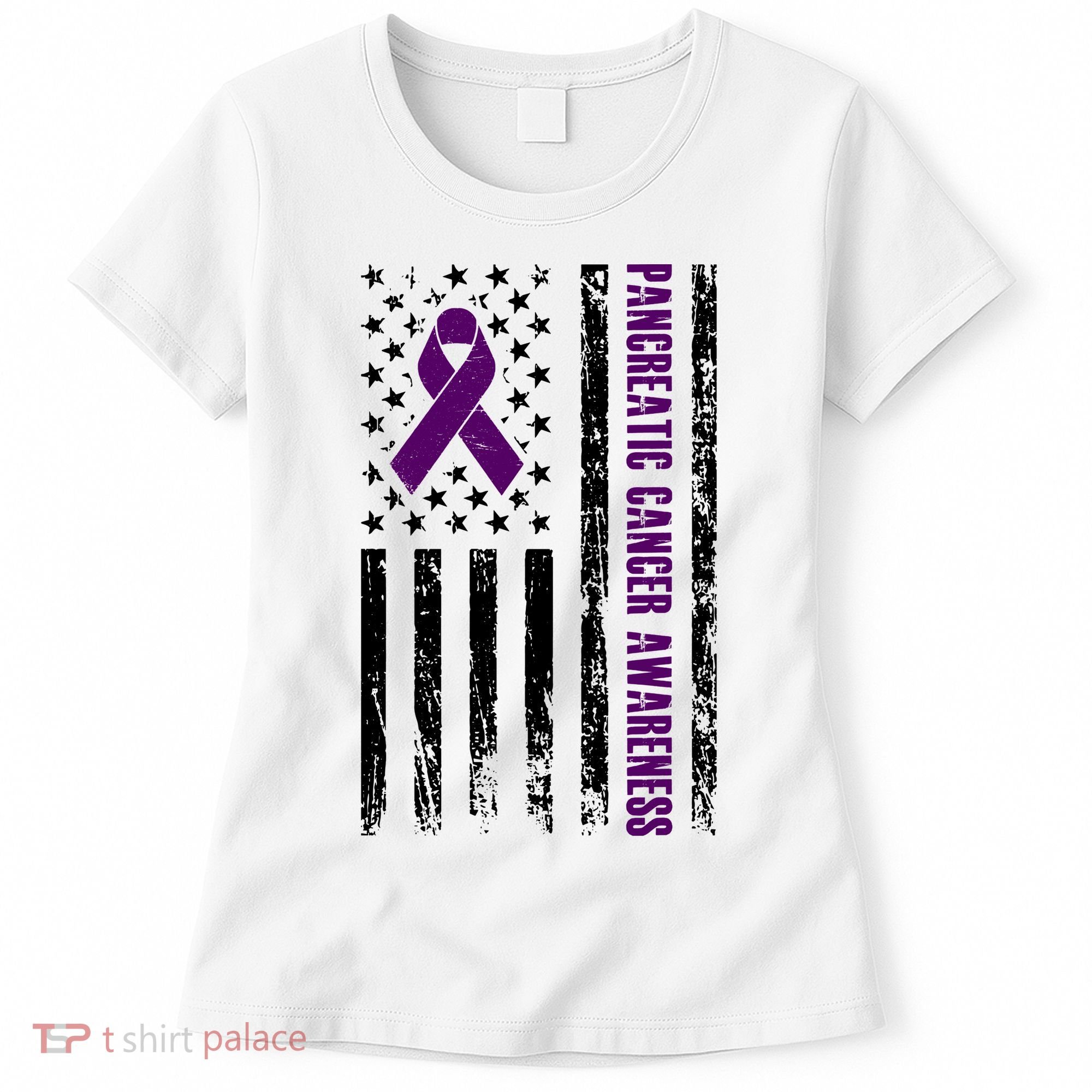 Pancreatic Cancer Awareness Purple Ribbon Women's T-Shirt