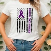 Pancreatic Cancer Awareness Purple Ribbon Women's T-Shirt thumb 2