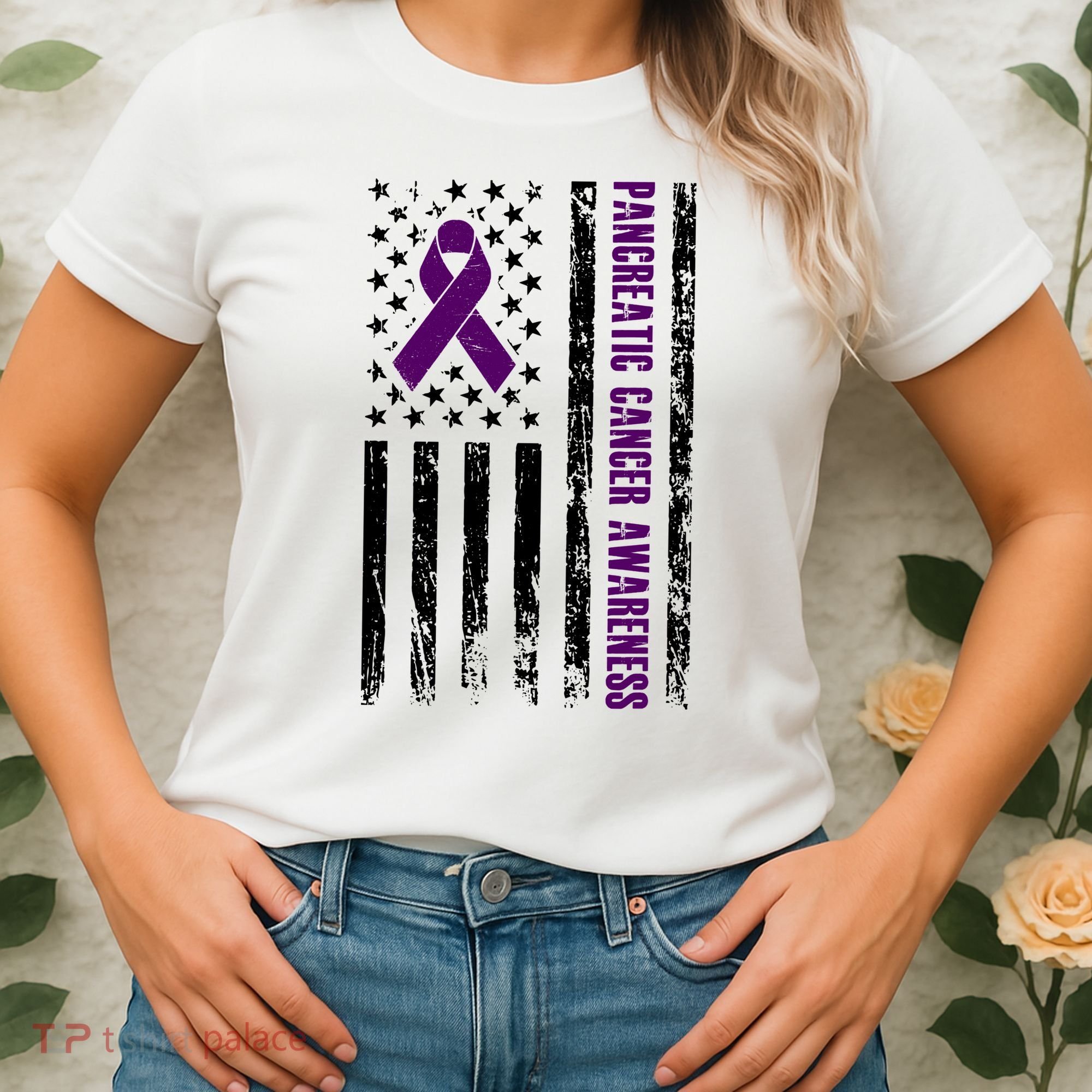 Pancreatic Cancer Awareness Purple Ribbon Women's T-Shirt