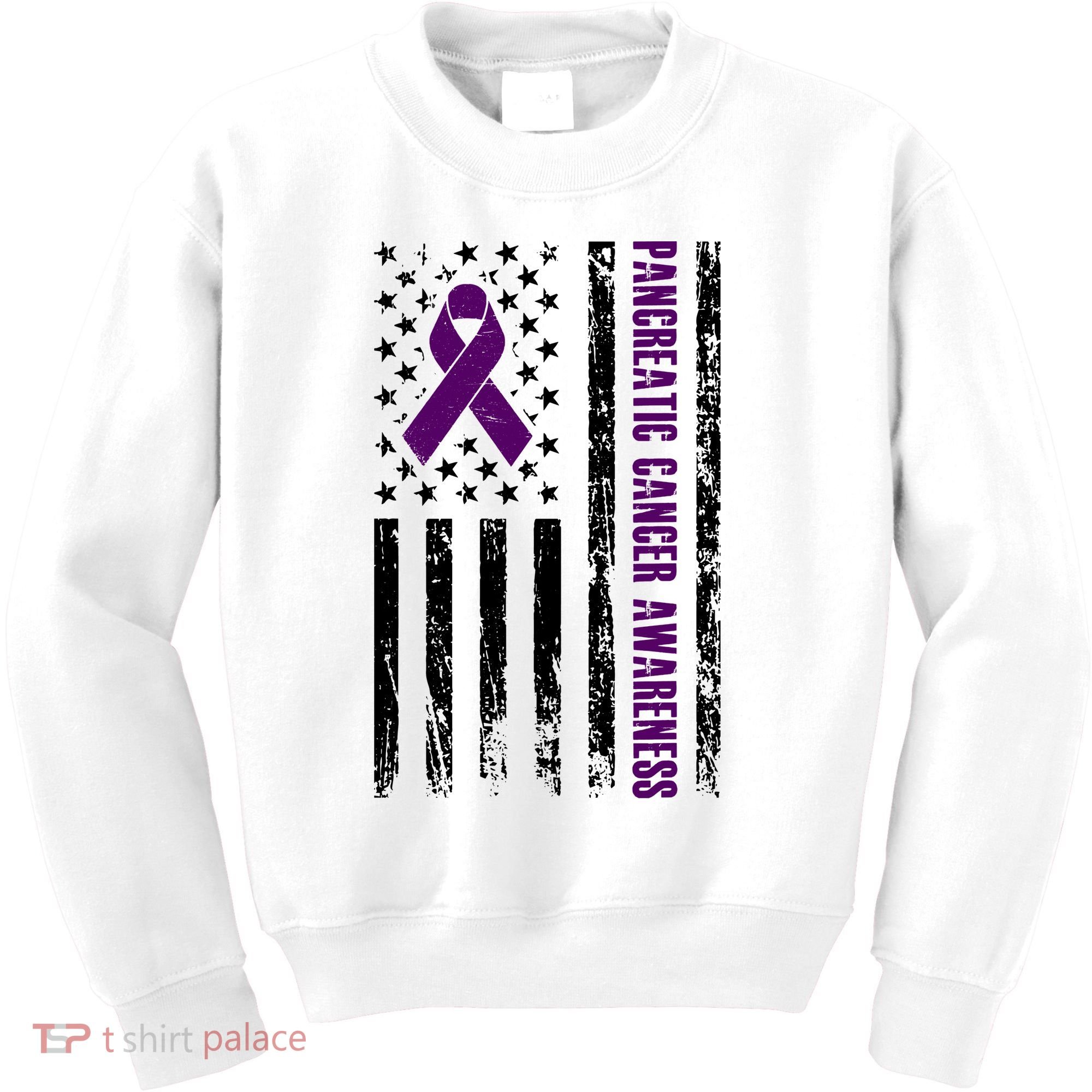Pancreatic Cancer Awareness Purple Ribbon Kids Sweatshirt