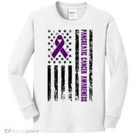 Pancreatic Cancer Awareness Purple Ribbon Kids Long Sleeve Shirt thumb 0
