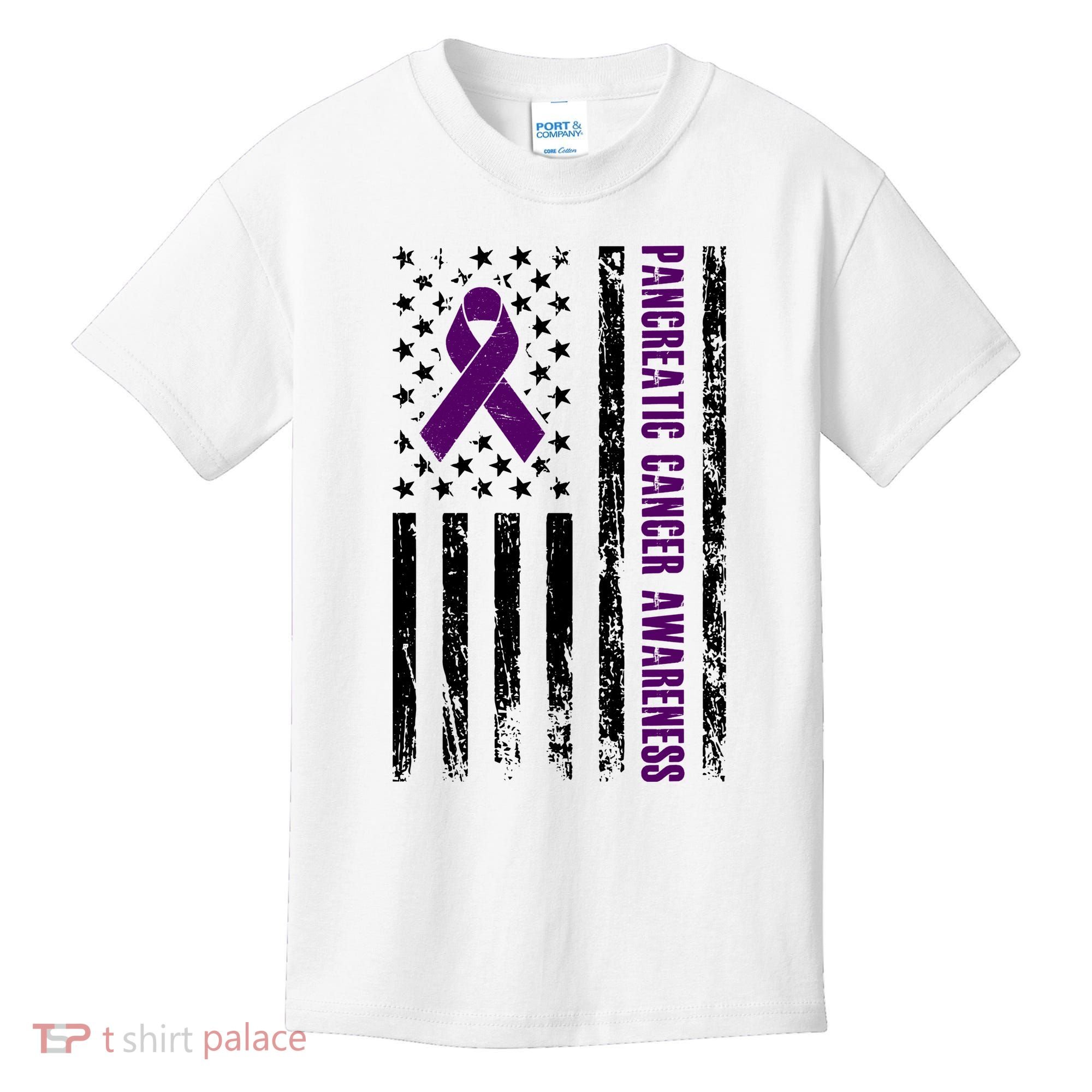 Pancreatic Cancer Awareness Purple Ribbon Kids T-Shirt